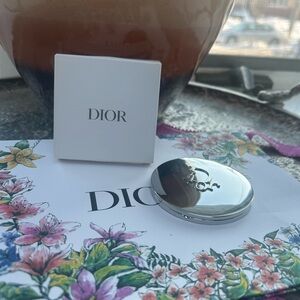 DIOR Compact Mirror NIB Silver Double Sided Pocket Makeup Mirror VIP